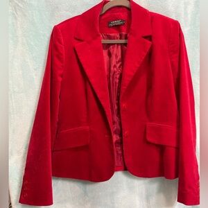 Red Velvet Tribal Blazer Size 10